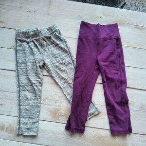 Falls Creek Kids' Purple and Gray Leggings Set Lot Of 2 Pants Size 2t Girls